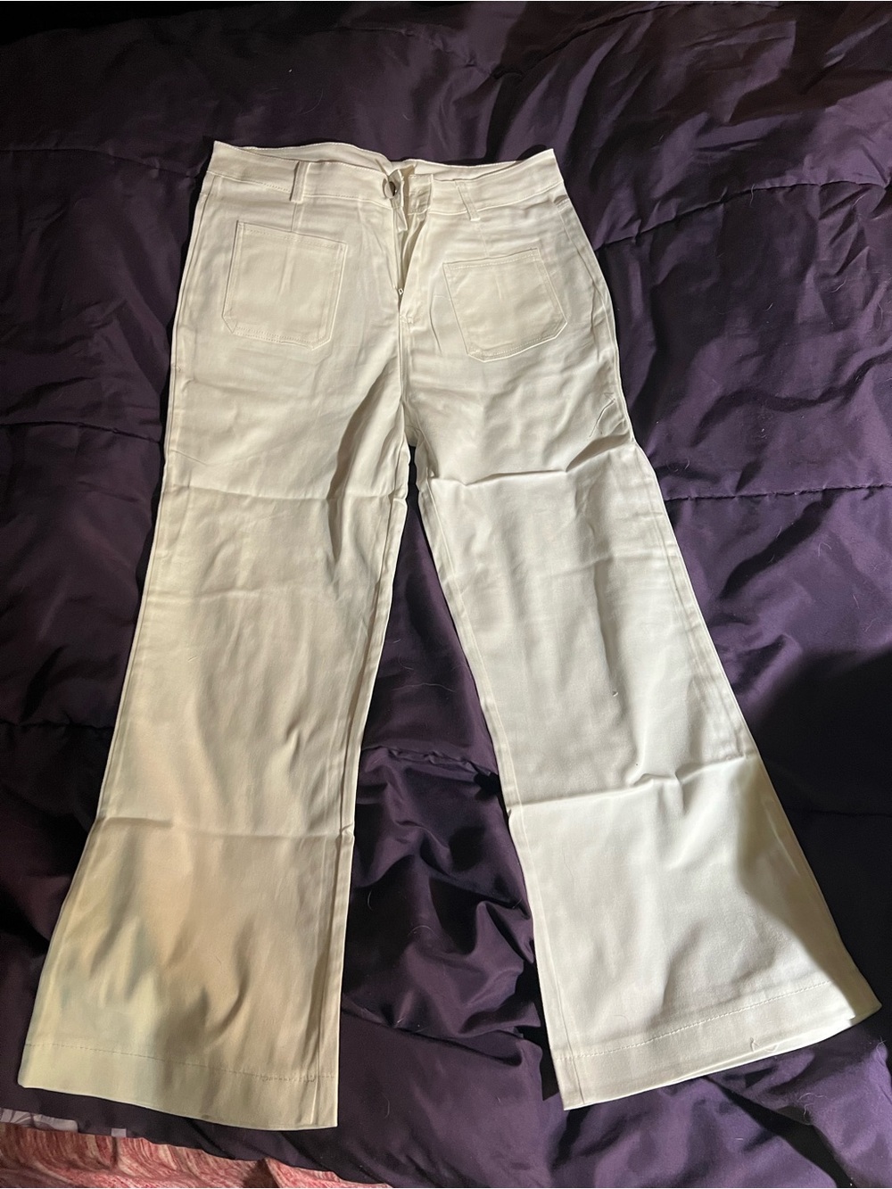 Women's White  Boot Cut Pants - Classic Flare